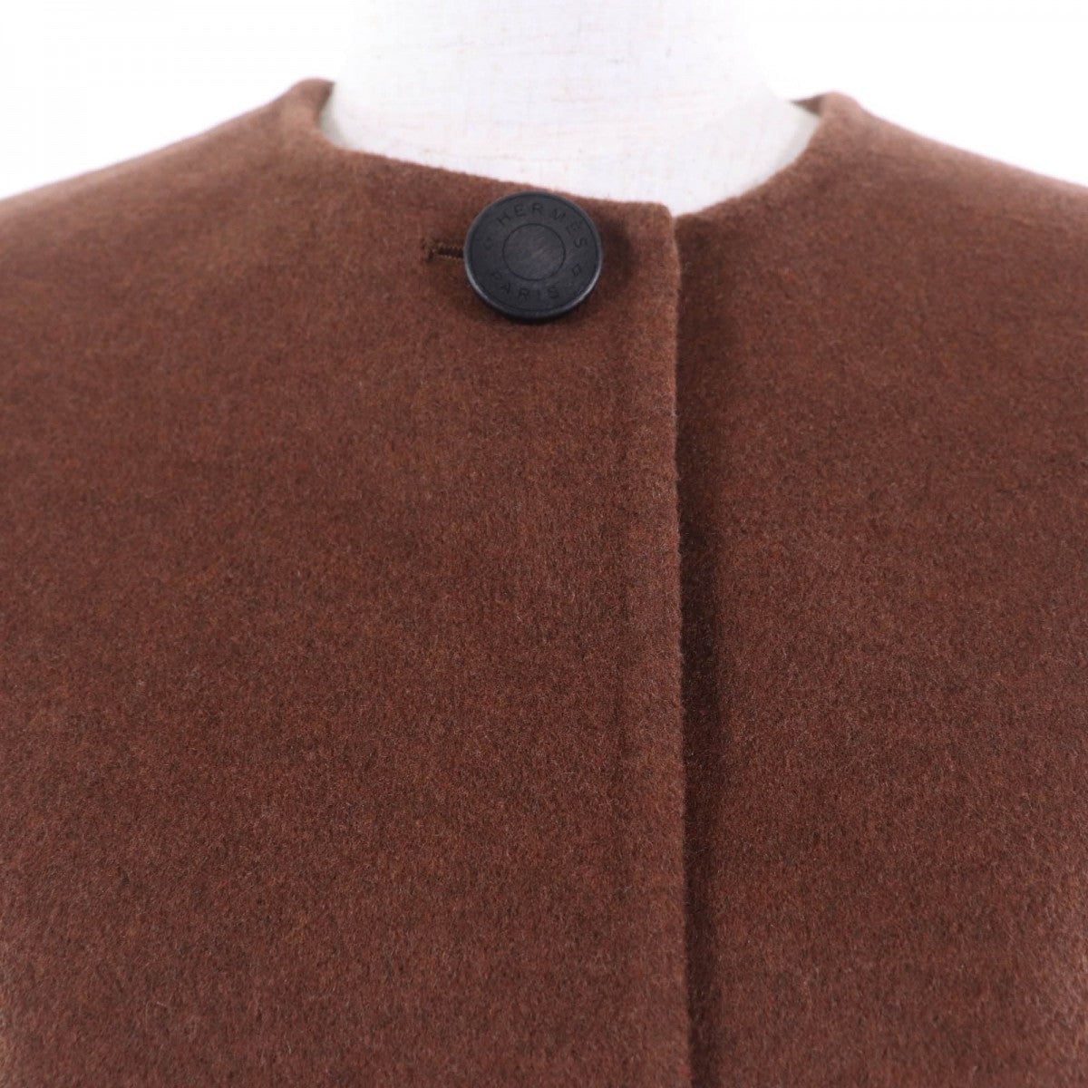 HERMES Vest 3H0198DB cashmere Brown 32