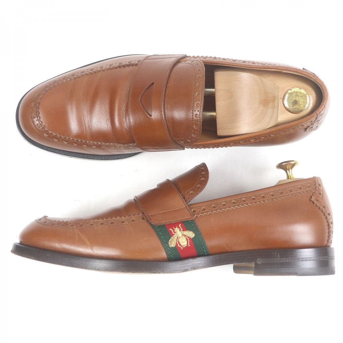 GUCCI loafers 450990 leather Brown 9