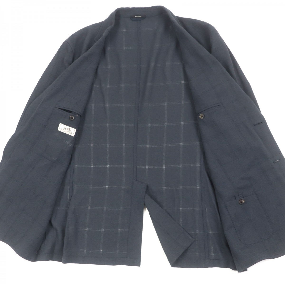 HERMES tailored jacket wool gray 58