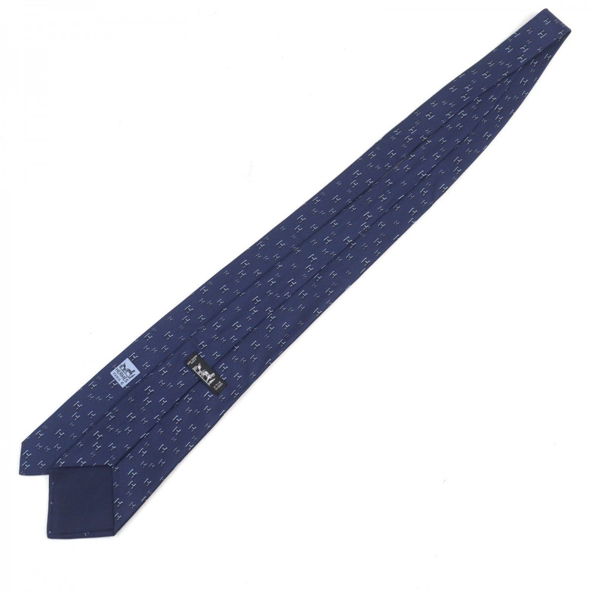 HERMES tie 5183 IA silk Navy type CRAVATE