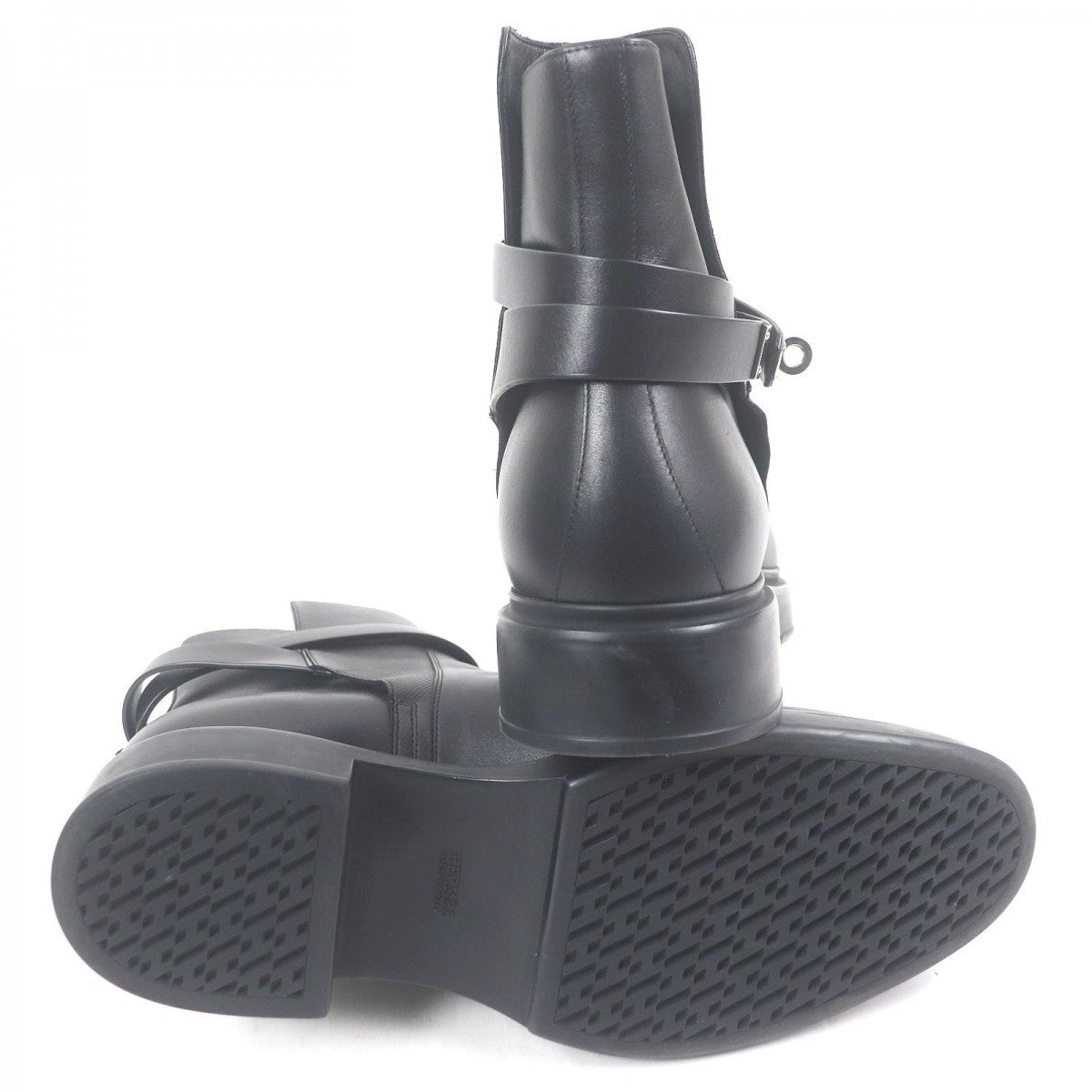 HERMES Ankle boots leather black veo 42.5