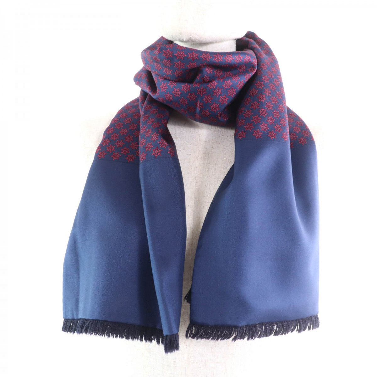 HERMES Scarf silk Navy