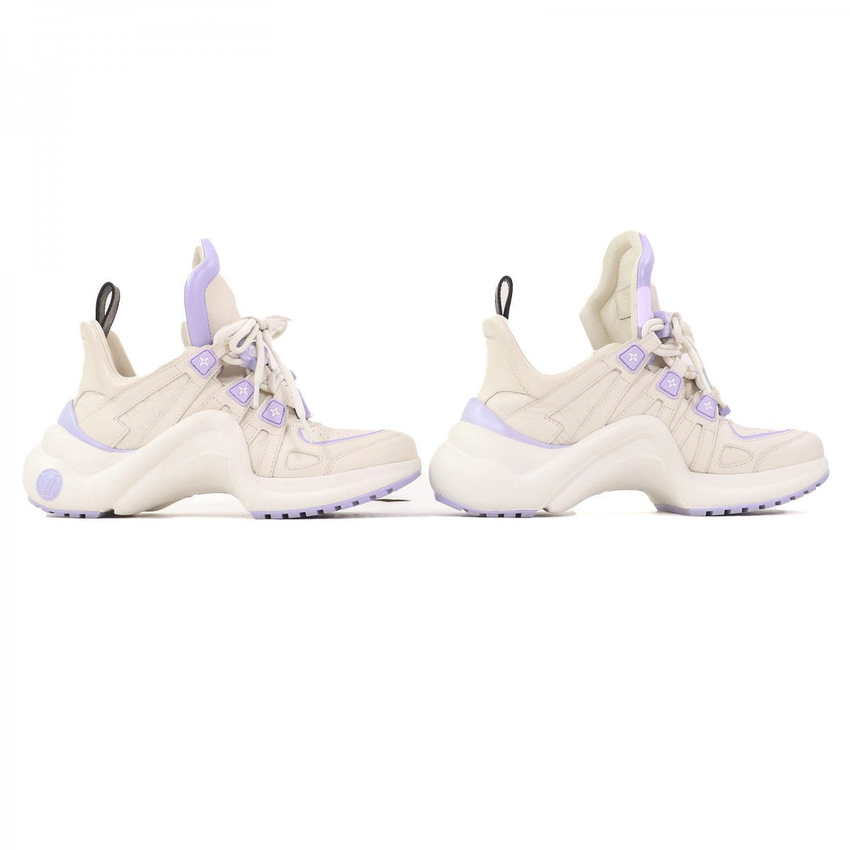 LOUIS VUITTON sneakers Calf leather Ivory Light Purple Arclight line 37