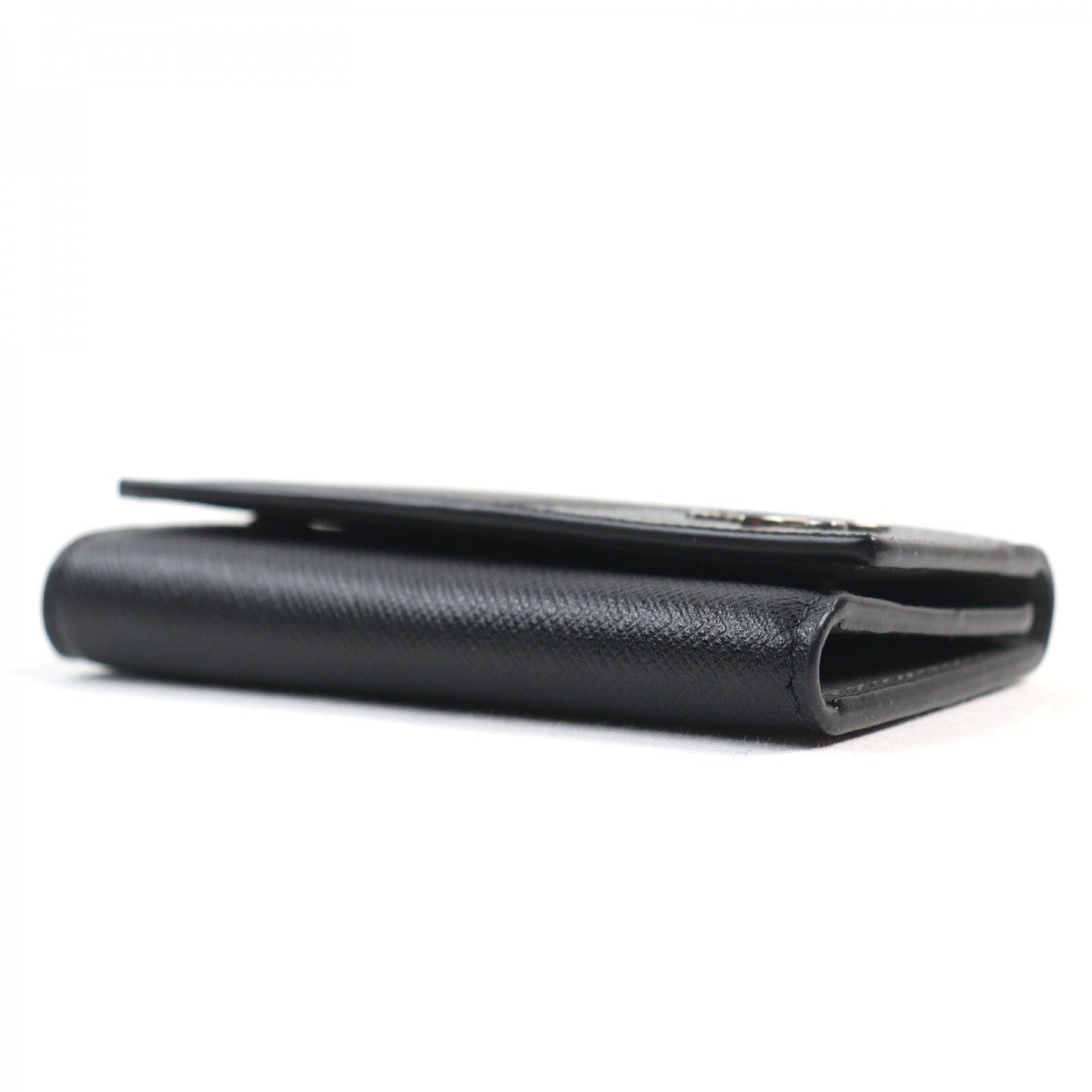 PRADA Key case Key holder 2PG222 Safiano leather Black Grey SAF.METAL6 series Key case Key holder