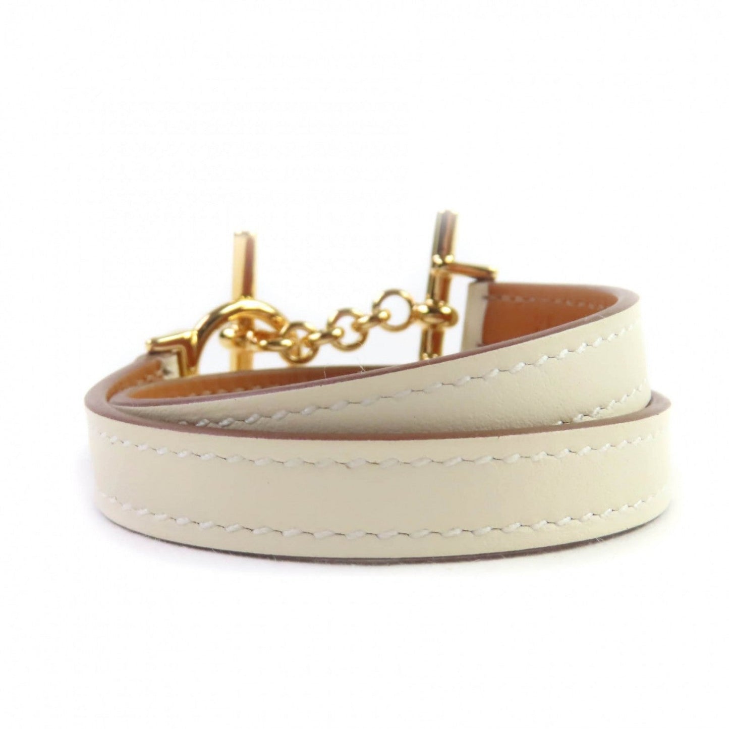HERMES bracelet Vaux Swift Ivory Croisier Double Tour T2
