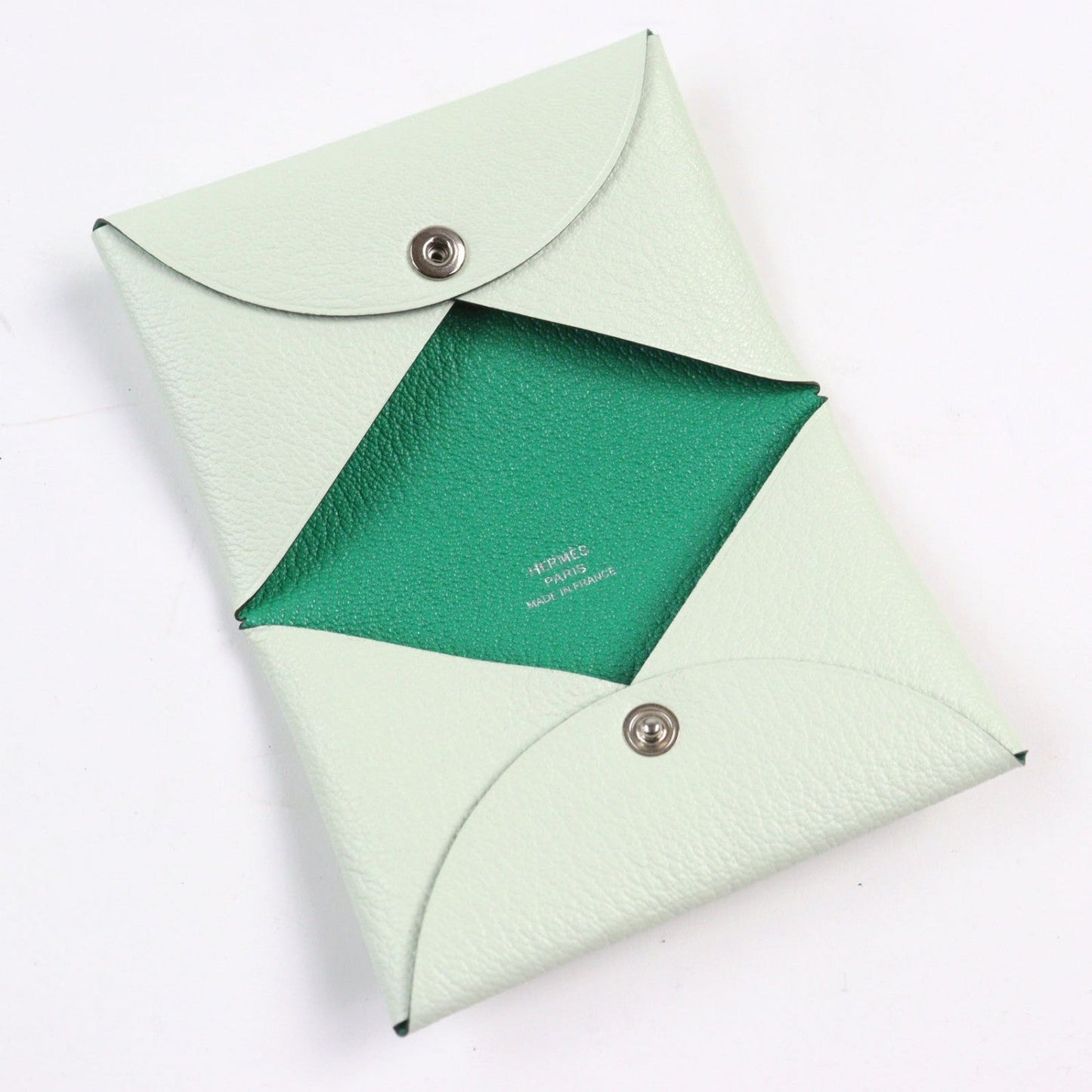 HERMES Coin case Shave Veil Fizz Mint Calvi Verso