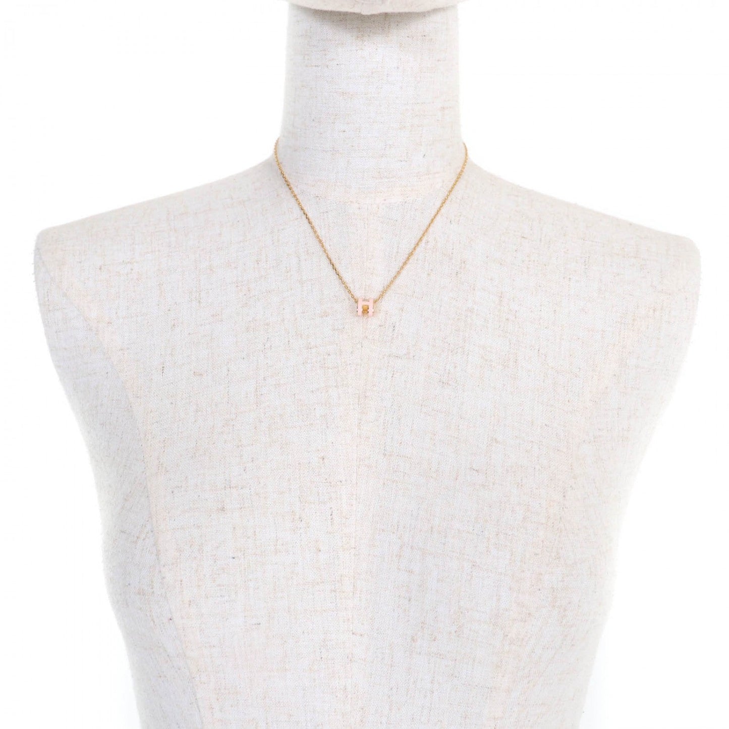 HERMES Necklace ー Gold pink Pop H MINI Pop Ash Mini