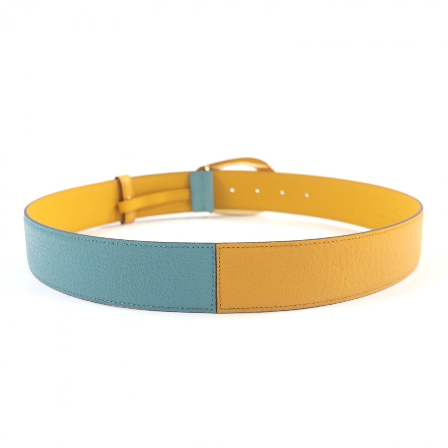 GUCCI belt 709954 leather Yellow blue 90ã»36