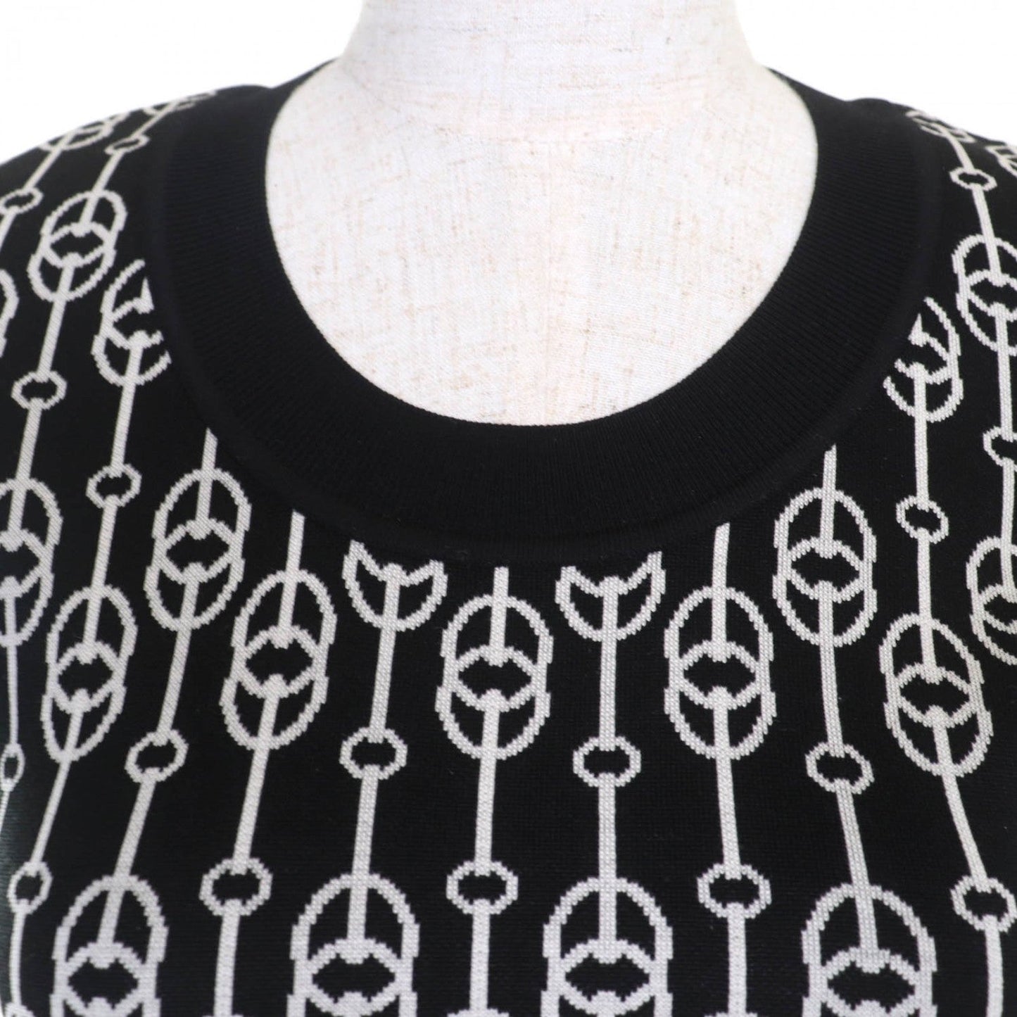 HERMES one piece 2E2500D4 silk Black type 36