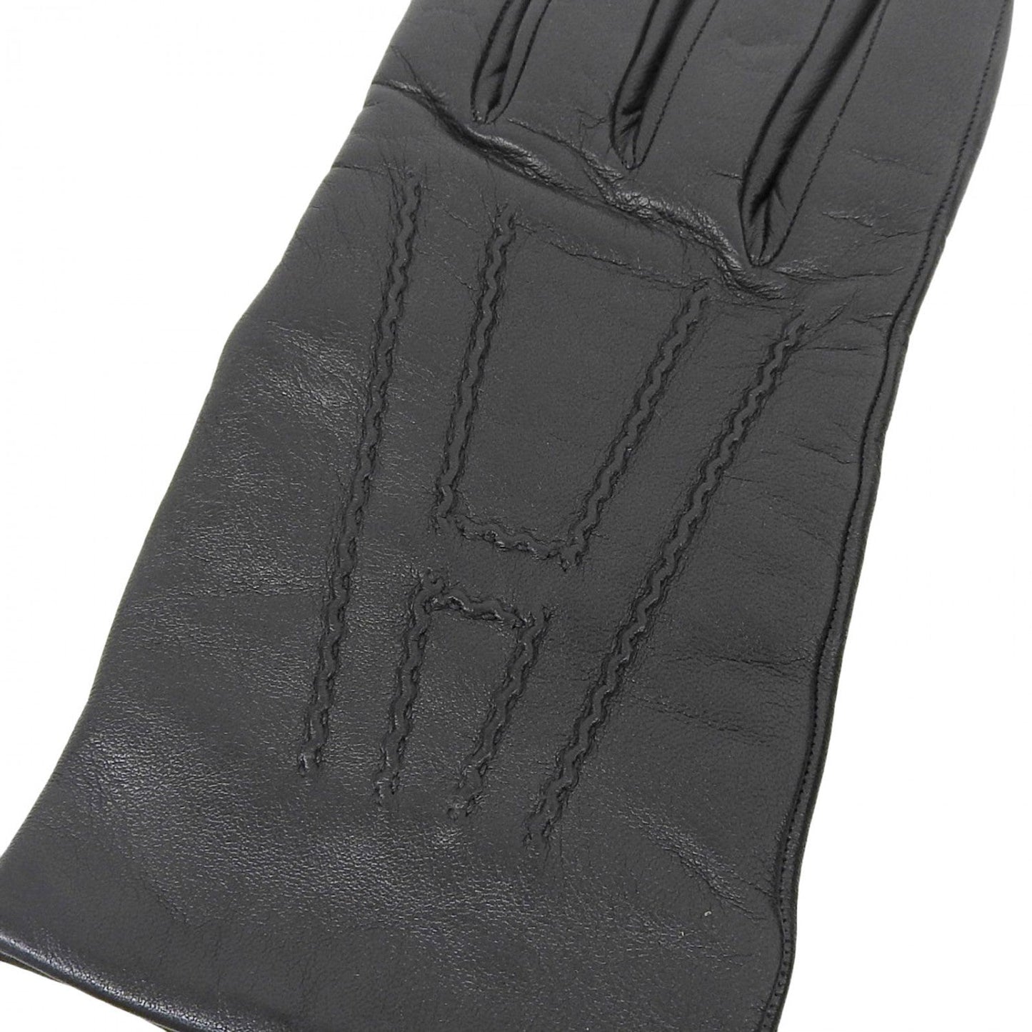 HERMES gloves lambskin black 7.5