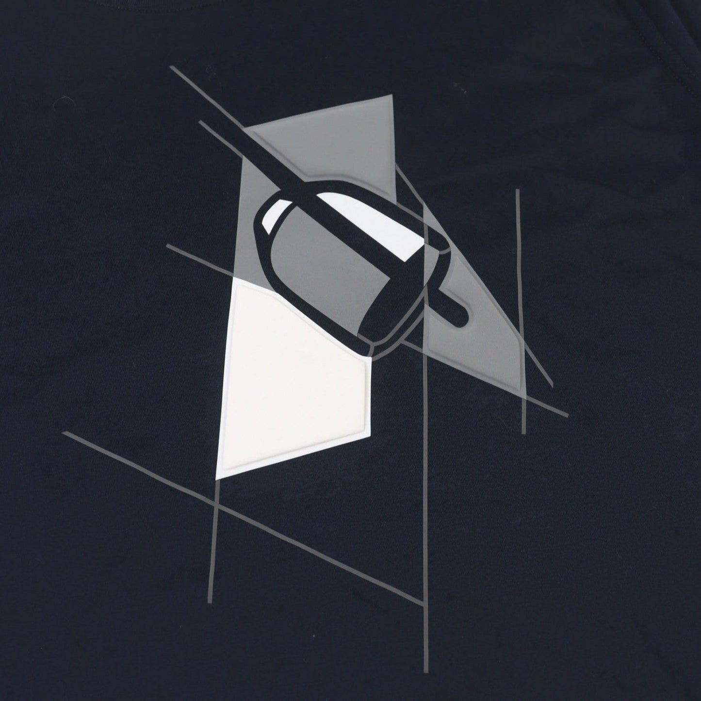 HERMES Short sleeve T-shirt 457950HA cotton Navy type Etrier en Fragments Etrier en Fragments L
