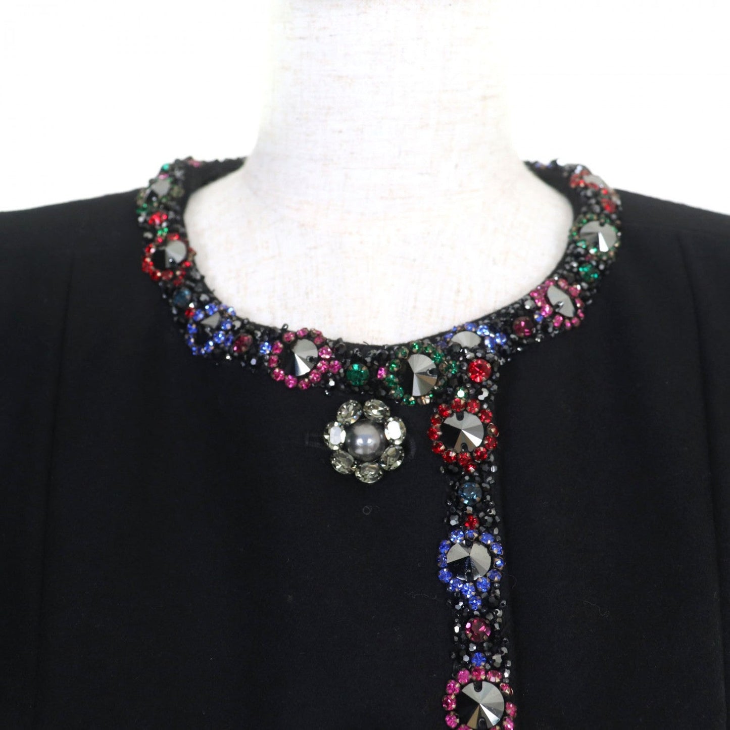 CHANEL coat 08A P33336V24161 wool black 38