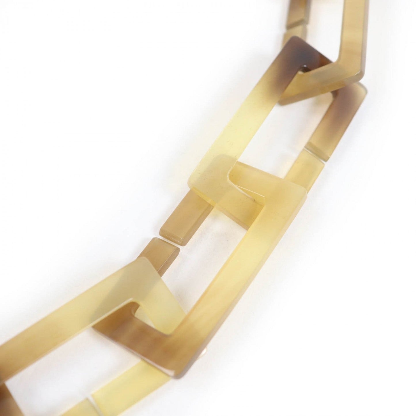 HERMES Necklace Buffalo horn Brown beige