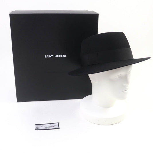 SAINT LAURENT PARIS hat Rabbit felt black L
