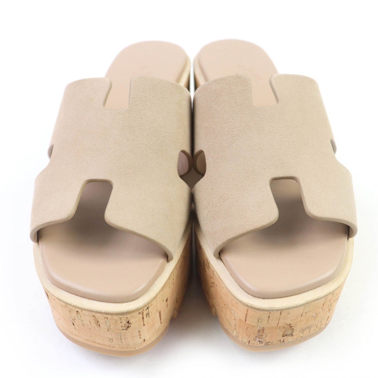 HERMES Sandals Suede leather beige Sandals Eze 30 37
