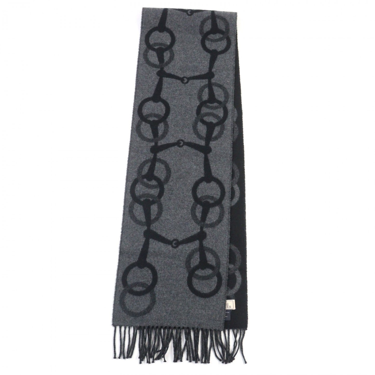 HERMES Scarf cashmere Flannel Gris Cine Clair Any Mall