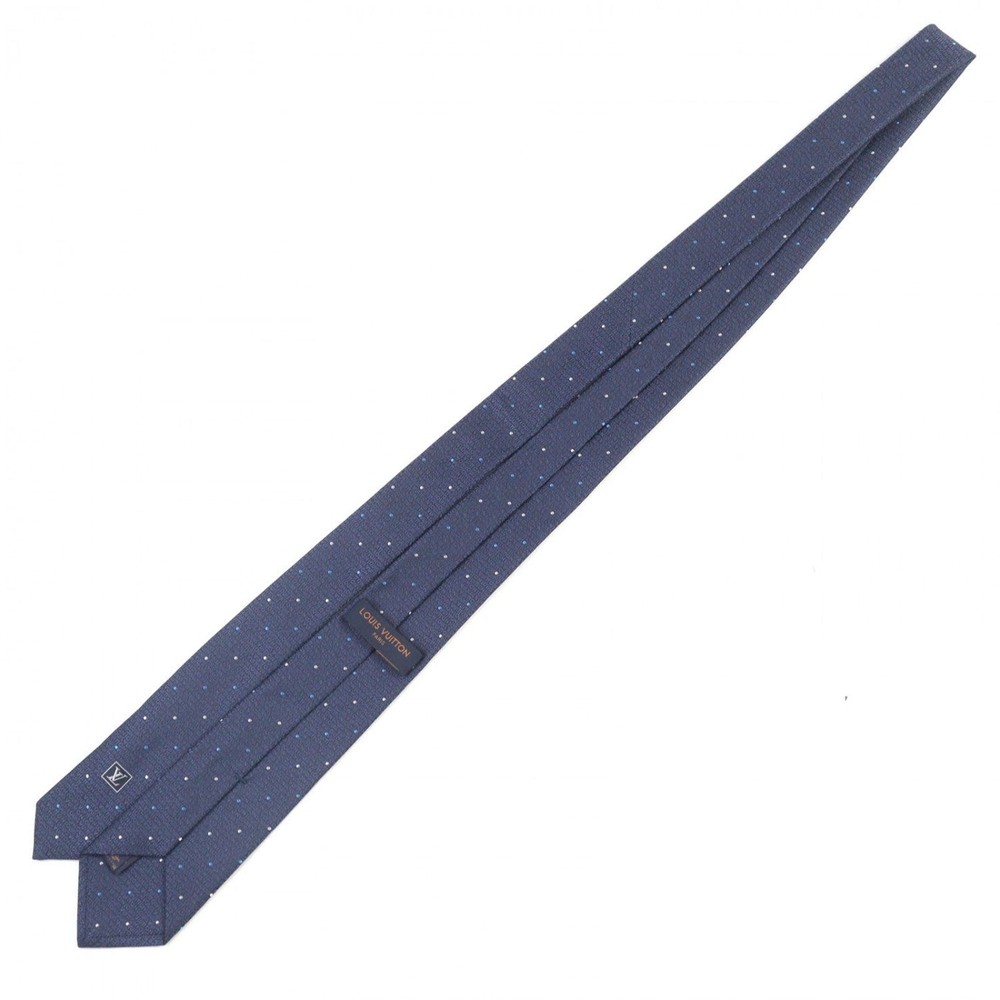 LOUIS VUITTON tie M78045 silk Navy type Cravate LV Signature 148Ã7cm