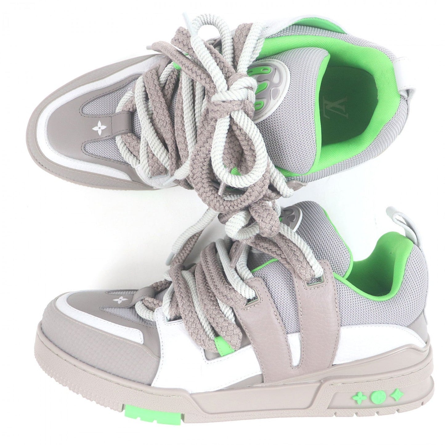 LOUIS VUITTON Low cut sneakers leather gray LV Skate Line 9.5