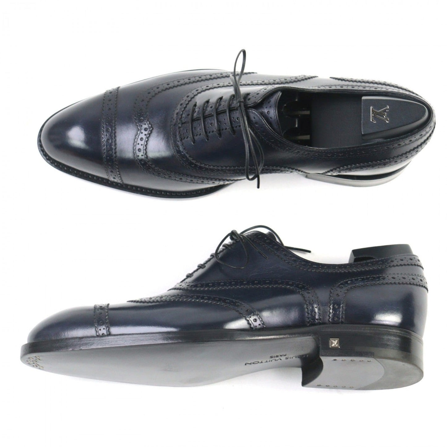 LOUIS VUITTON Leather shoes leather Navy 6