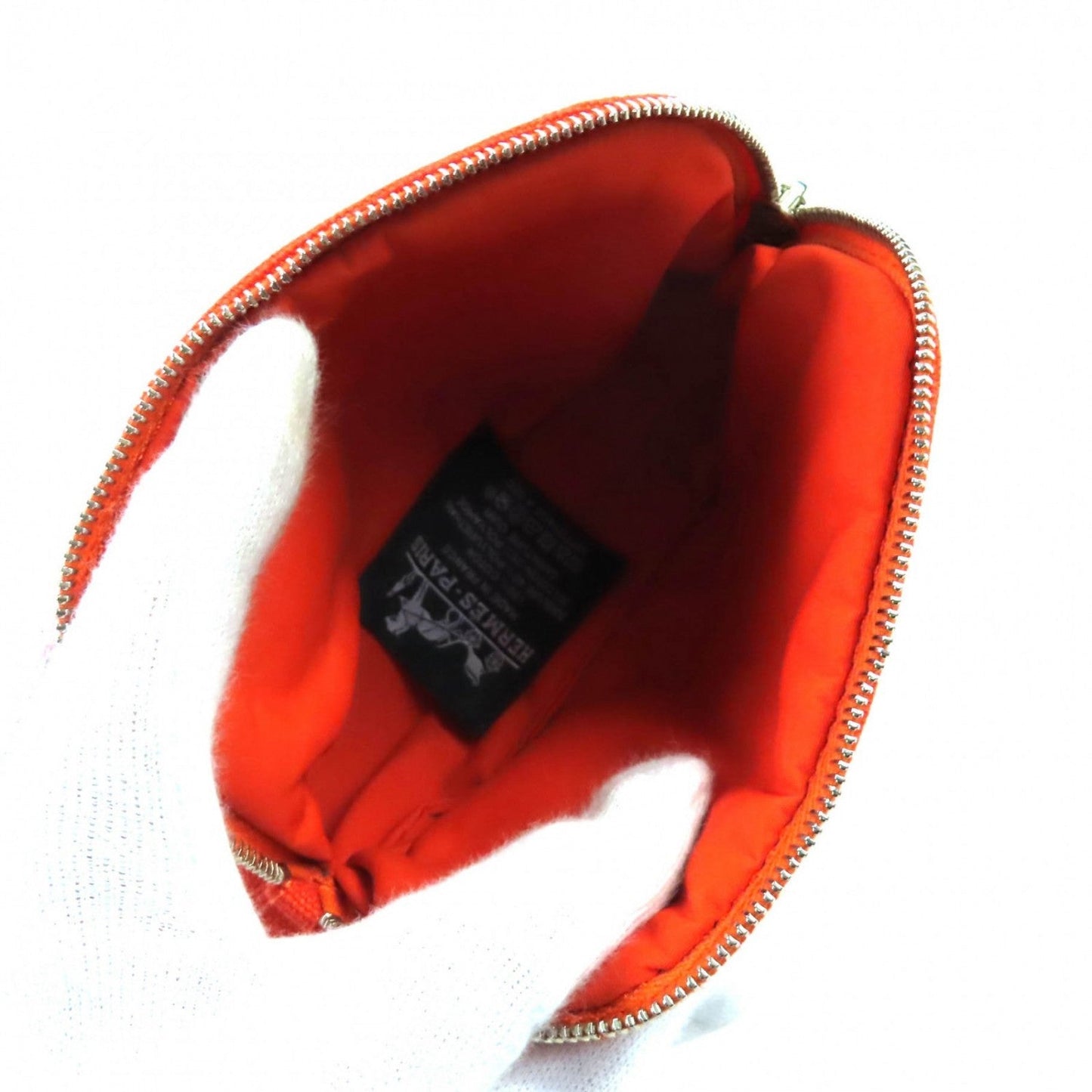 HERMES Pouch cotton Orange Boride pouch mini mini