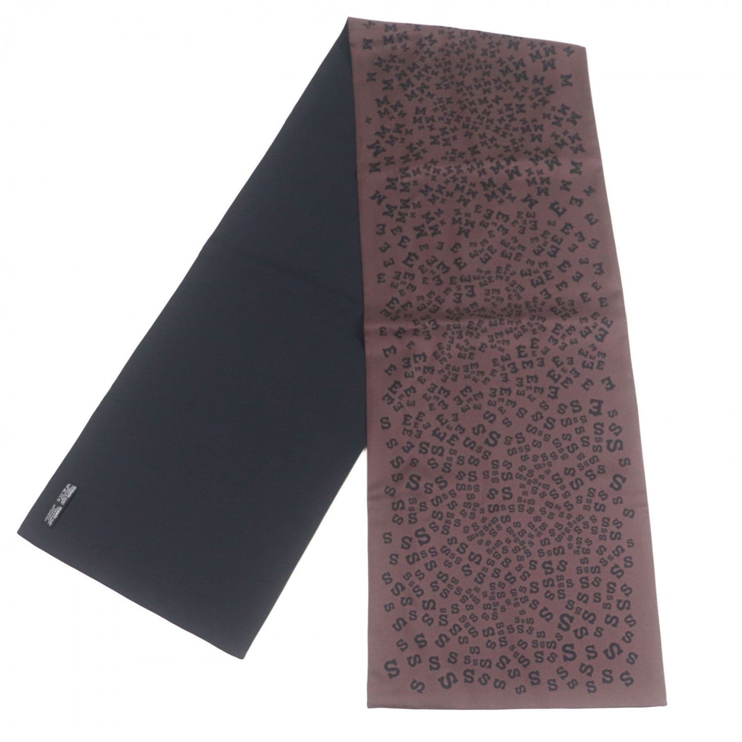 HERMES scarf silk Brown black