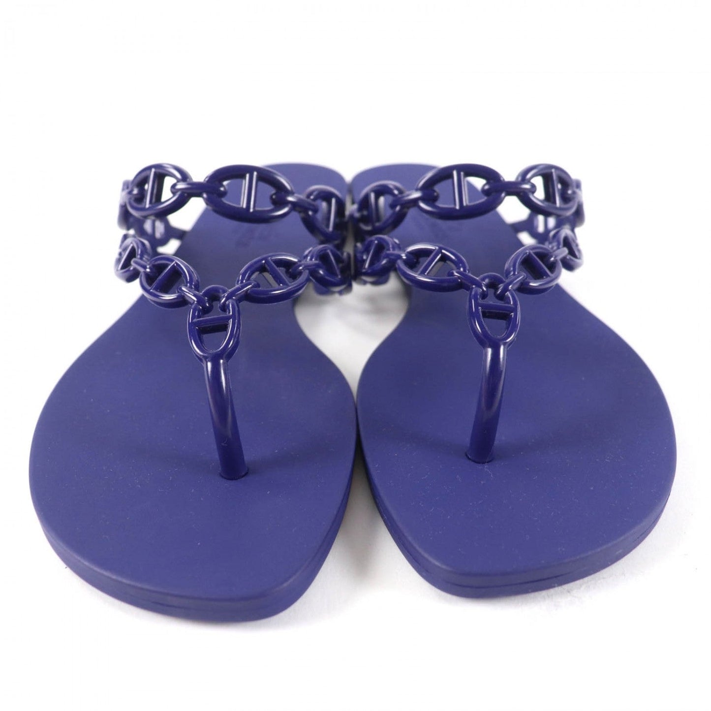 HERMES Sandals rubber Navy island 37