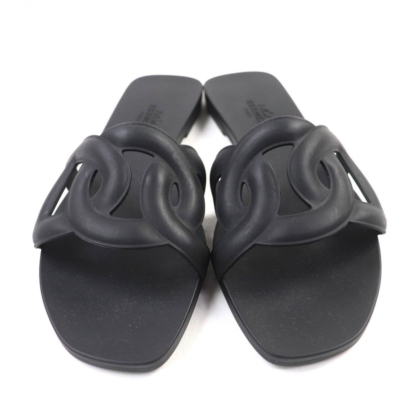 HERMES Sandals rubber black Aloha 36