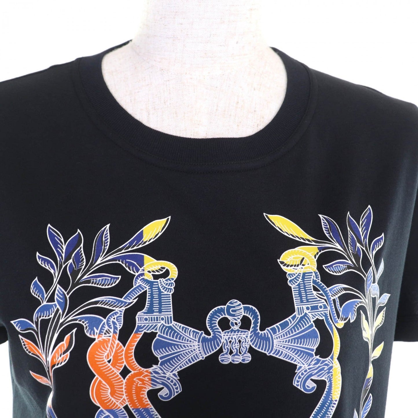 HERMES one piece 4E4530DA cotton Navy Della Cavalleria 36