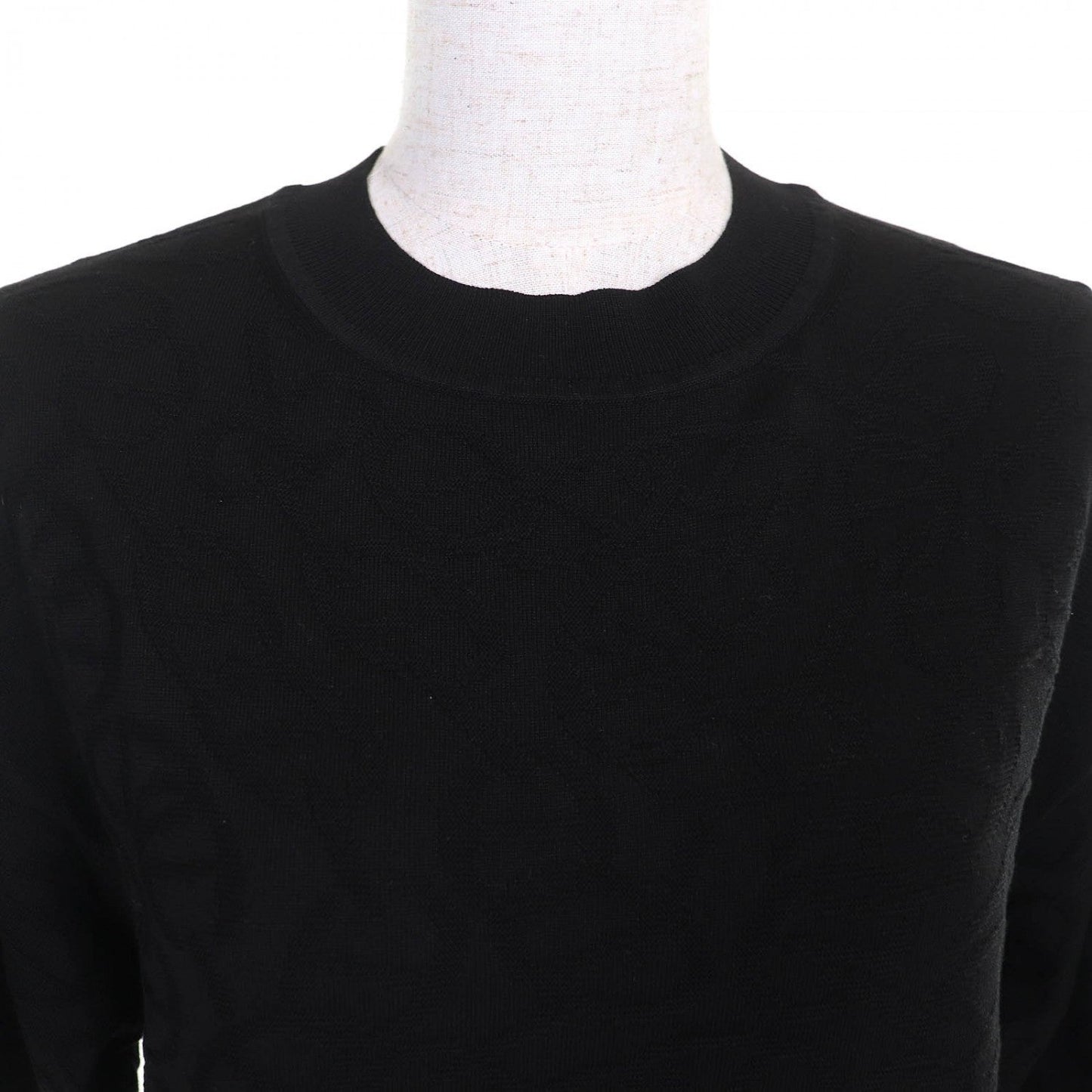 HERMES Short sleeve knit 4E2649DC silk black Naoussa Chene 36