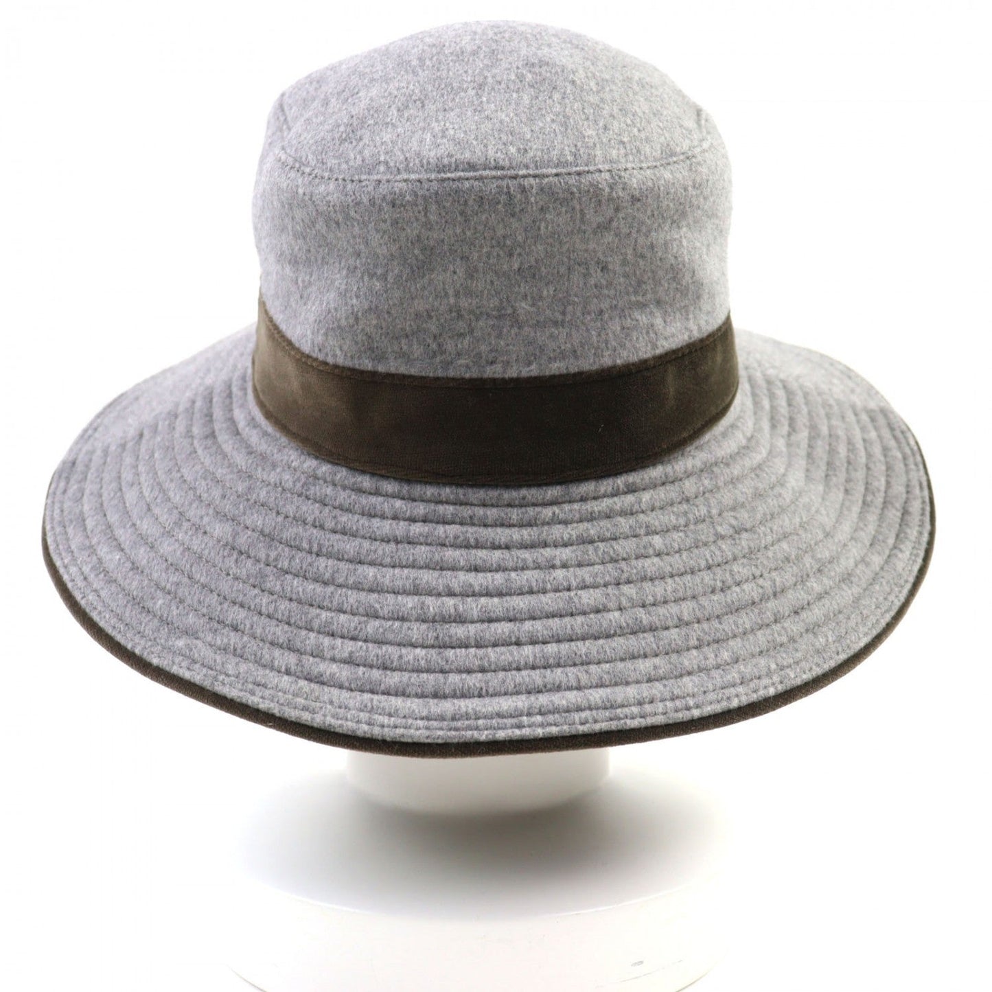 HERMES hat wool Gray khaki 57