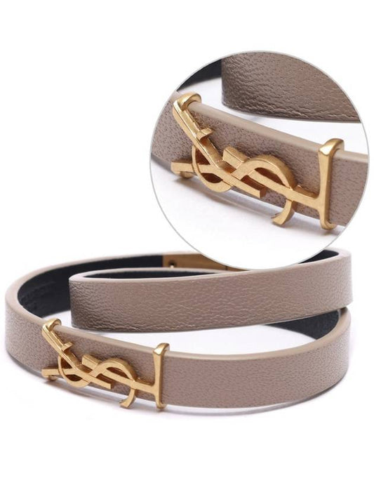Luxury Saint Laurent Trending 2025 Monogram Logo Bracelet Beige