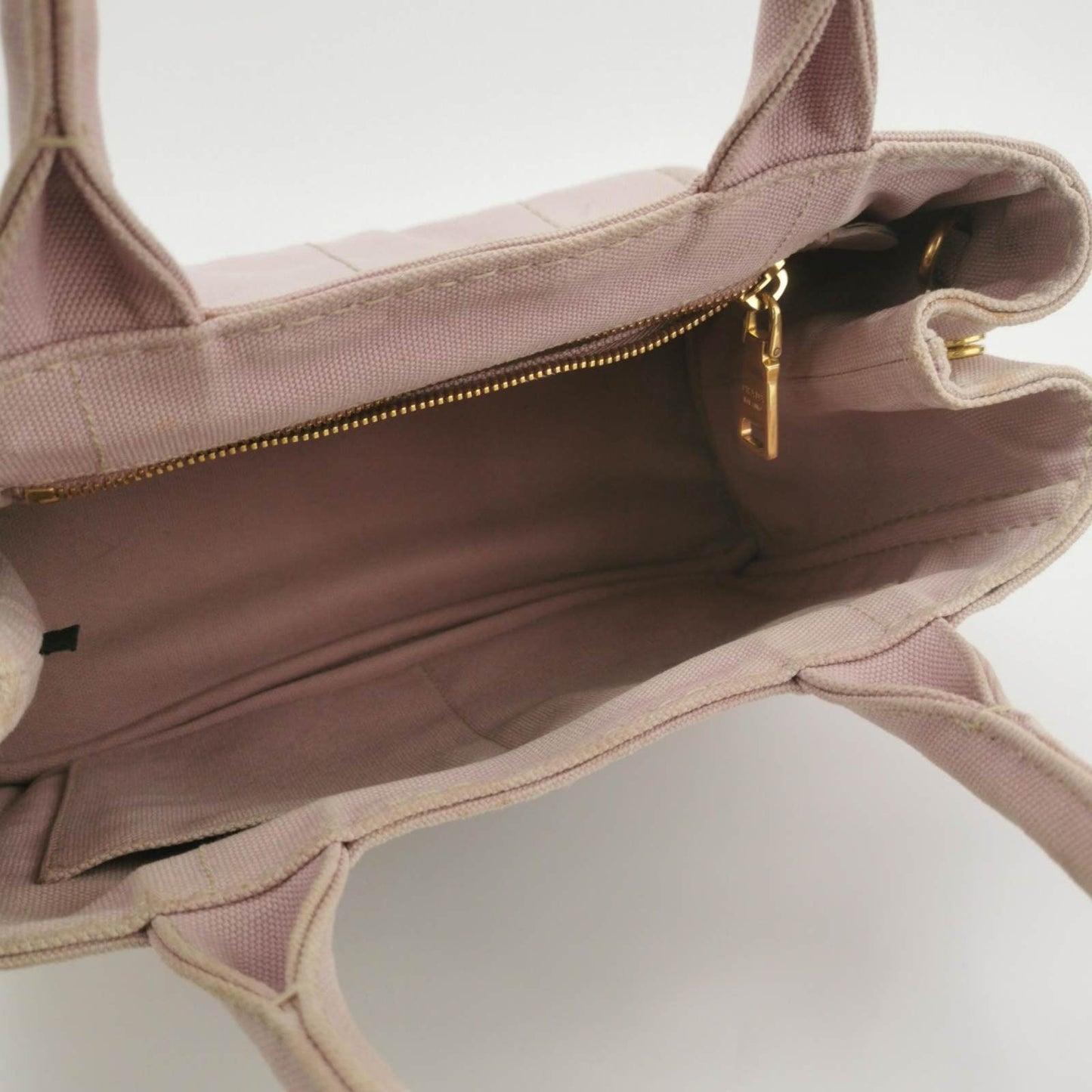 Prada Canape Canvas Tote Small Pink Top Handle Bag with Strap