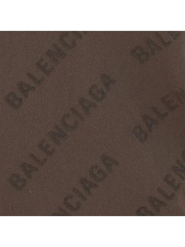Luxury Balenciaga Trending 2025 All-Over Logo Print Cotton Crop Cardigan Beige