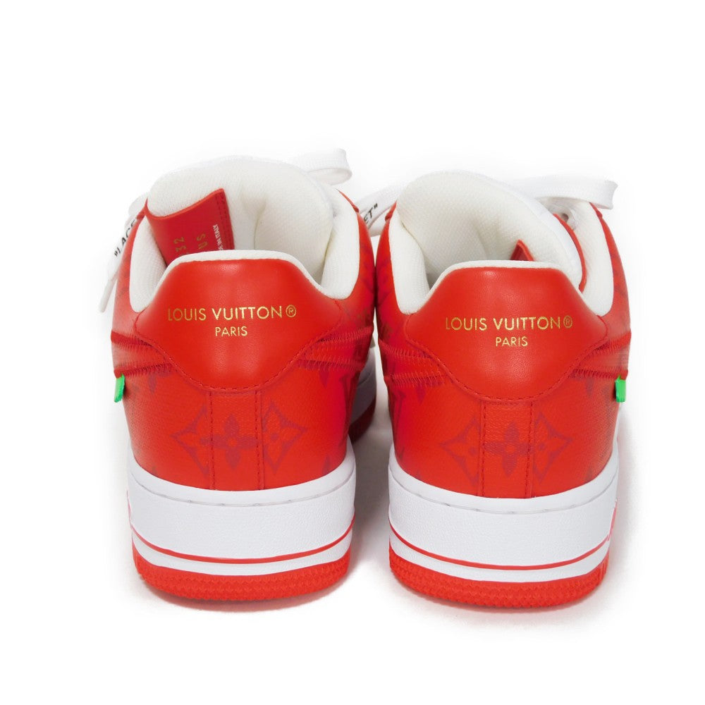 LOUIS VUITTON sneakers Calf leather (monogram embossed) Two-tone color Virgil Abloh Swoosh Low Cut Unused Monogram LV x Nike Air Force 1 mens 7 1/2 US