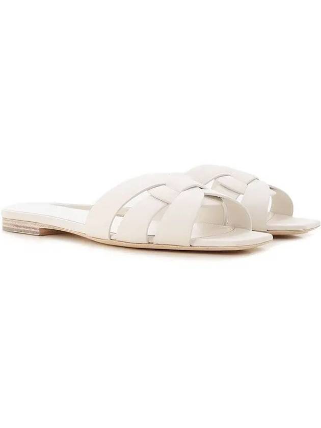 Luxury Saint Laurent Trending 2025 Tribute Smooth Leather Mules White