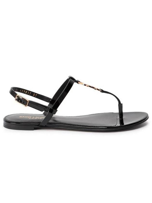 Luxury Saint Laurent Trending 2025 Women's Monogram Cassandra Sandals Black