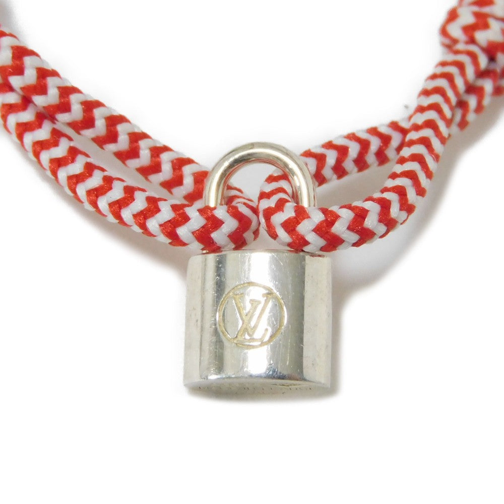 LOUIS VUITTON bracelet Q95705 SV925, cotton Red LV Circle Padlock Cotton Sophie Turner Silver Lockit Bracelet Women