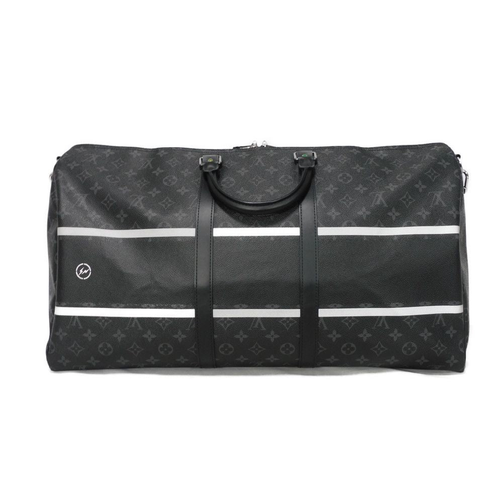 LOUIS VUITTON Boston Duffel bag M43414 Monogram Eclipse Canvas (Flash Print) Noir Fragment Circle Thunder Hiroshi Fujiwara Monogram Eclipse Keepall bandouliere 55 mens