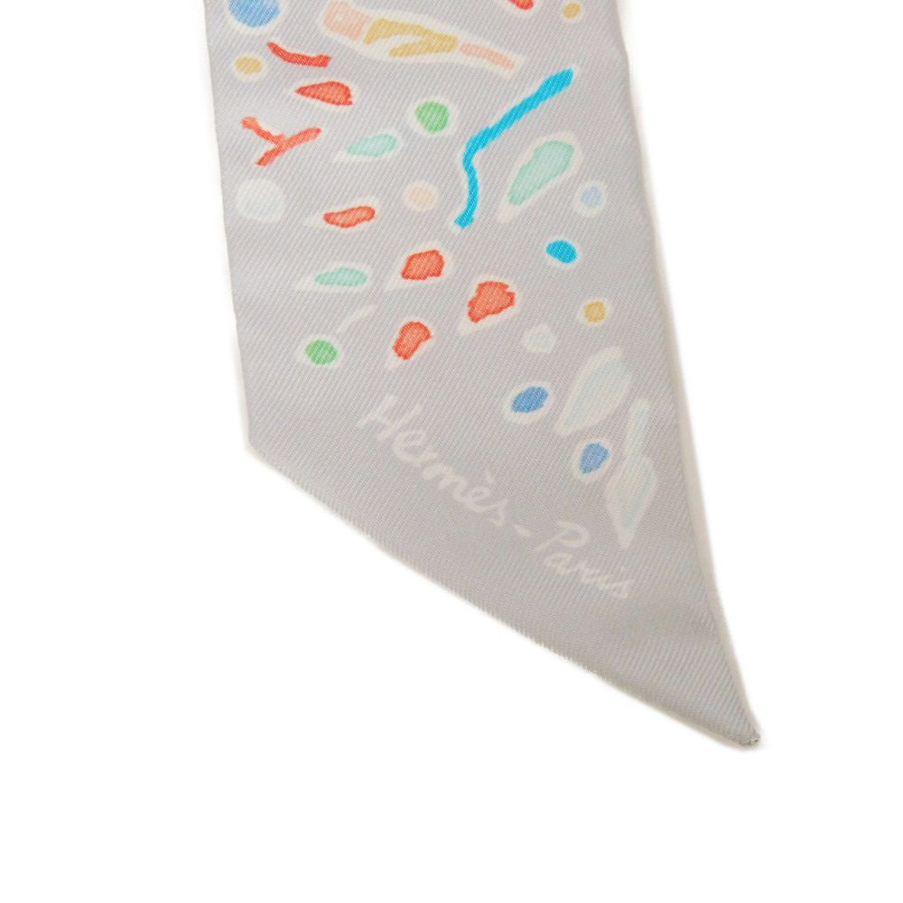 HERMES scarf silk Grease pearl spring island Twilly