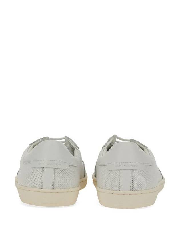 Luxury Saint Laurent Trending 2025 Court Classic Perforated Leather Low Top Sneakers White