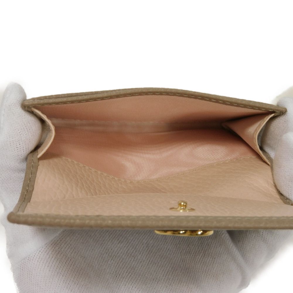 GUCCI Card Case 739525 CAO2G 1544 Calf leather (embossed) Taupe Current pink beige pass case in good condition GG Marmont Double G Bicolor Card Holder Women