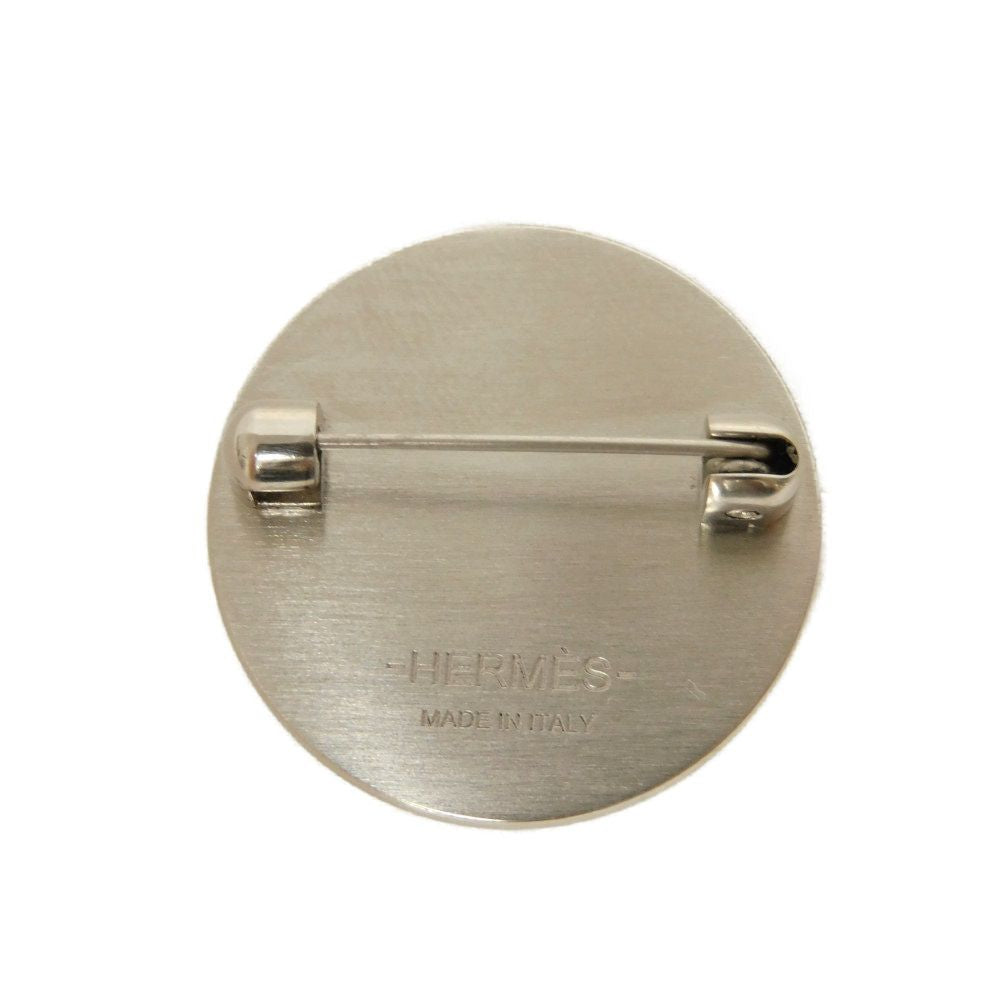 HERMES Brooch silk blue logo engraving Liverpool PM