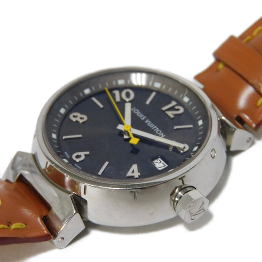LOUIS VUITTON Watches Quartz Q13114 Stainless steel, leather Brown Tambour Brown dial Women