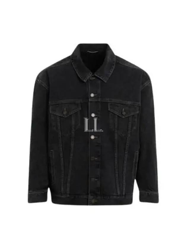 Luxury Saint Laurent Trending 2025 Egg Shape Denim Jacket Dark Blue Black