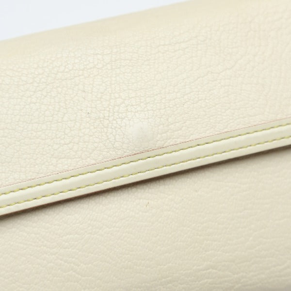 LOUIS VUITTON Long Wallet Purse M91839 Goat leather white Trifold purse Suhari Porto Tresol International Bron Women