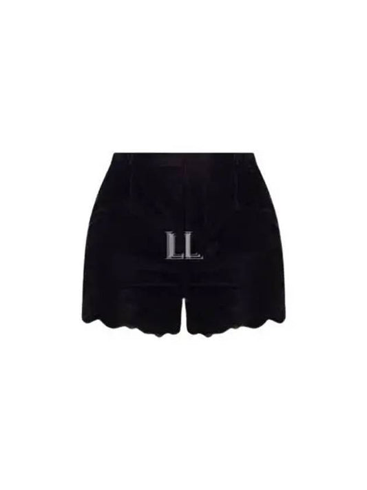 Luxury Saint Laurent Trending 2025 Viscose Velvet Shorts Black