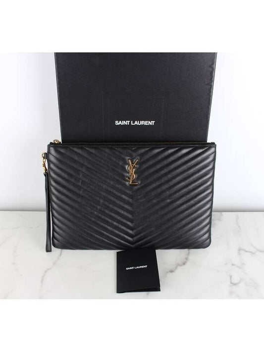 Luxury Saint Laurent Trending 2025 Clutch Black L