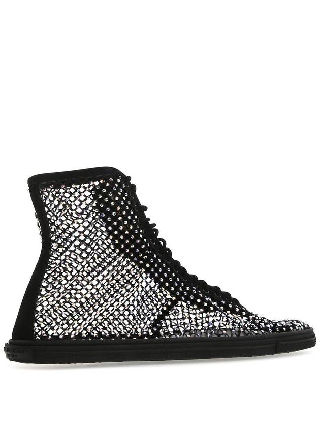 Luxury Saint Laurent Trending 2025 Rhinestone Diamond High-Top Sneakers Black