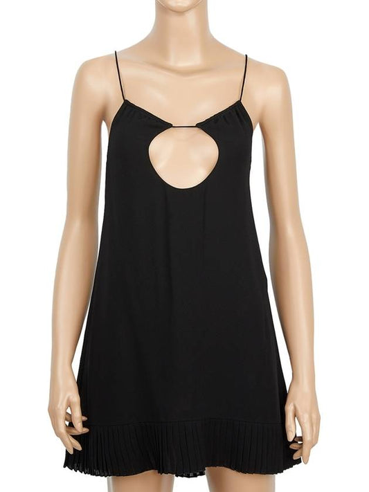 Luxury Saint Laurent Trending 2025 Backless Viscose Short Dress Black