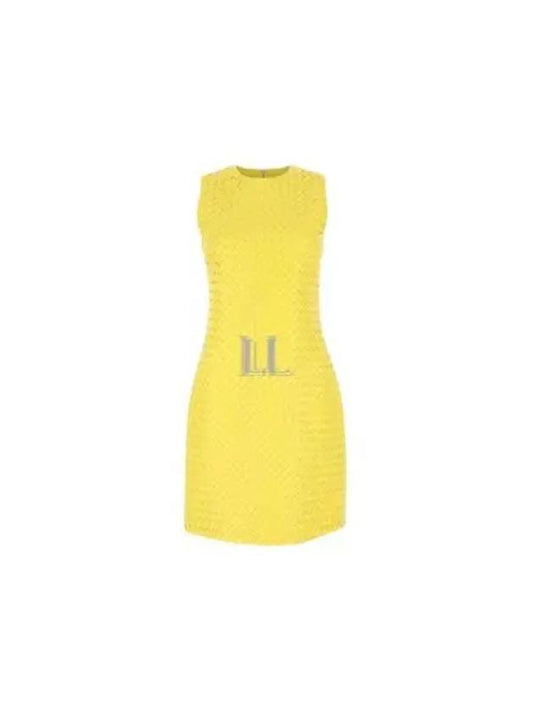 Luxury Bottega Veneta Intrecciato Leather Midi Dress Yellow